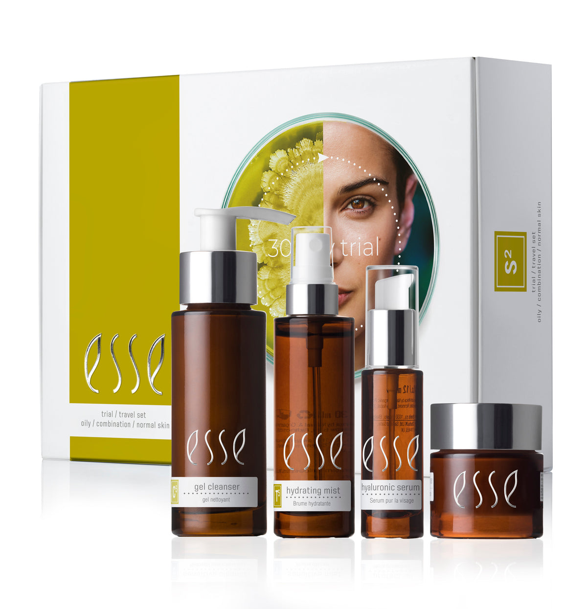 ESSE S2 Normal / Oily / Combination Skin Trial/Travel Set - Reise- und Probierset für normale Haut, ölige Haut und Mischhaut